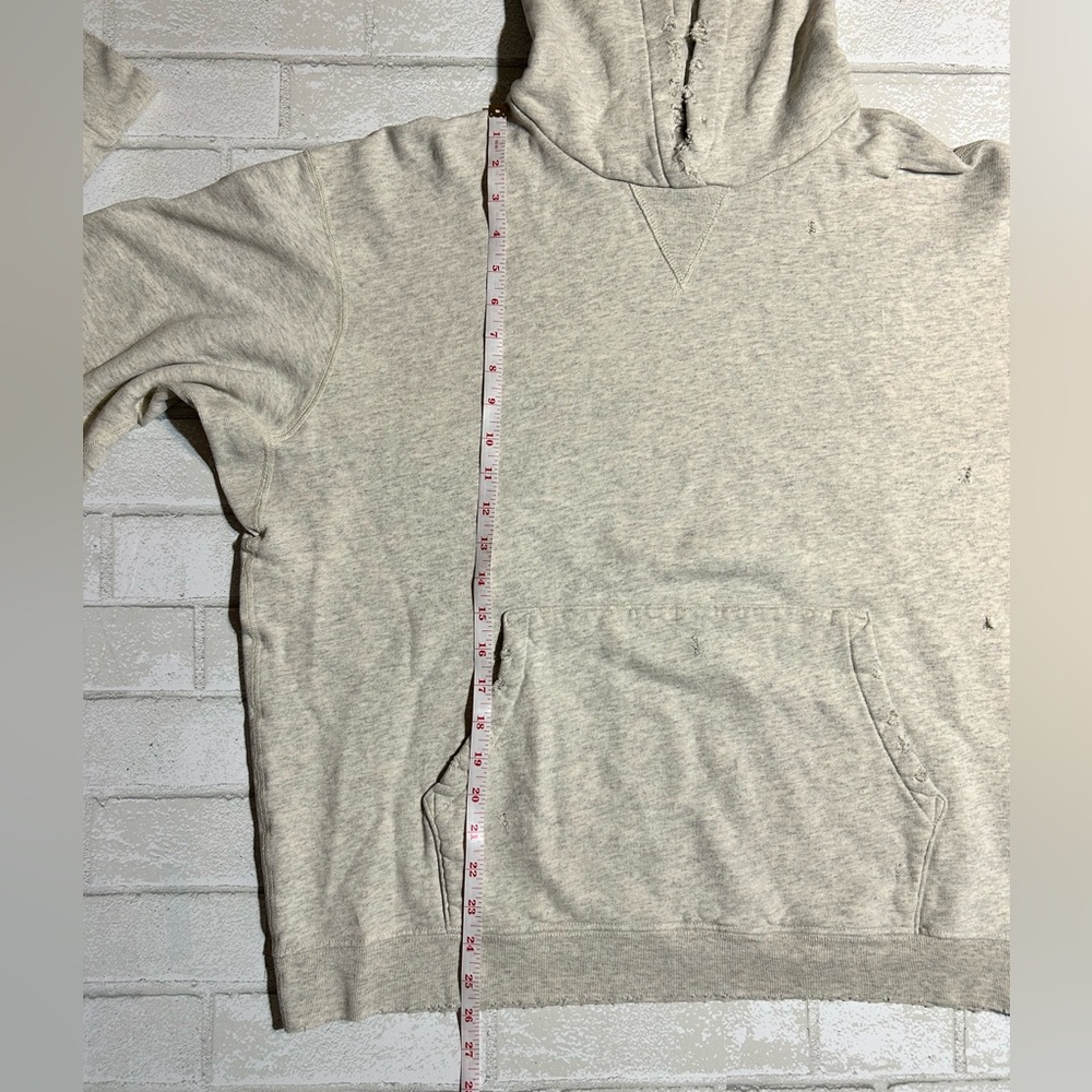 John Elliott Gray hooded Sweatshirt Soft Relaxed Fit - Picture 9 of 10
